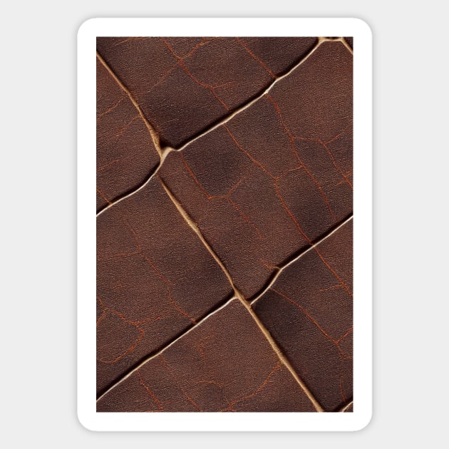 Brown Imitation leather, natural and ecological leather print #10 Sticker by Endless-Designs